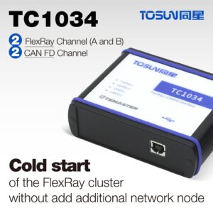 TC1034 – 2路FlexRay, 2路CAN (FD)转USB2.0接口