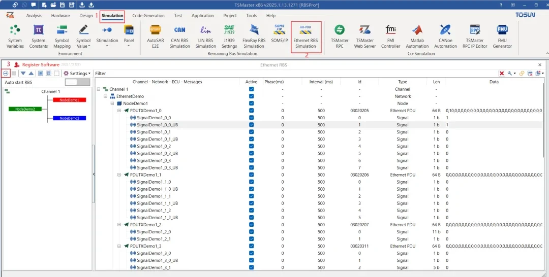 Start the simulation