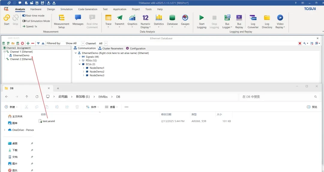 Drag and drop database files