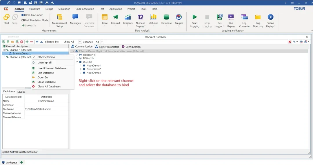 Selection of relevant channels and databases