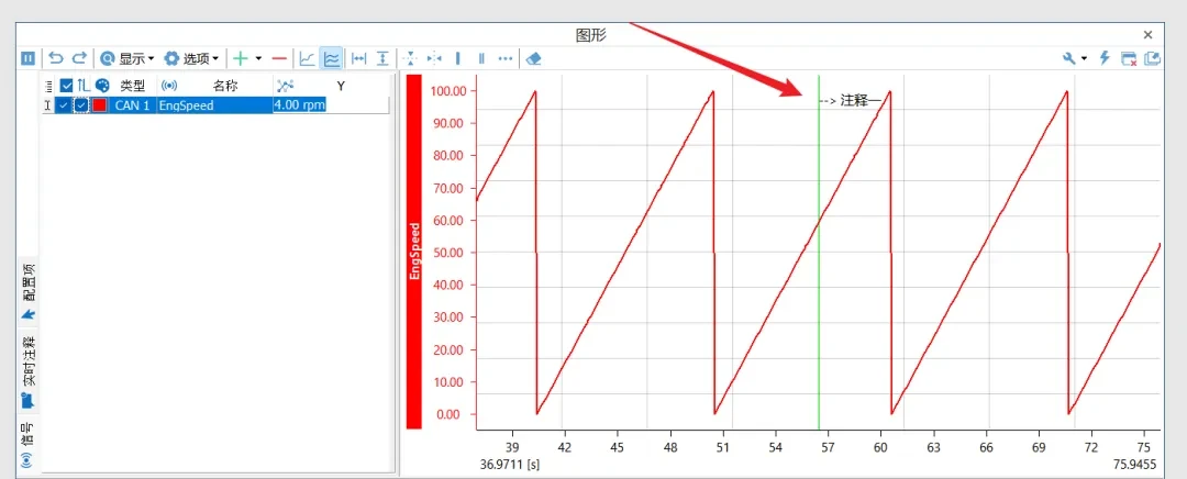 The real-time annotation cursor hits the graphic