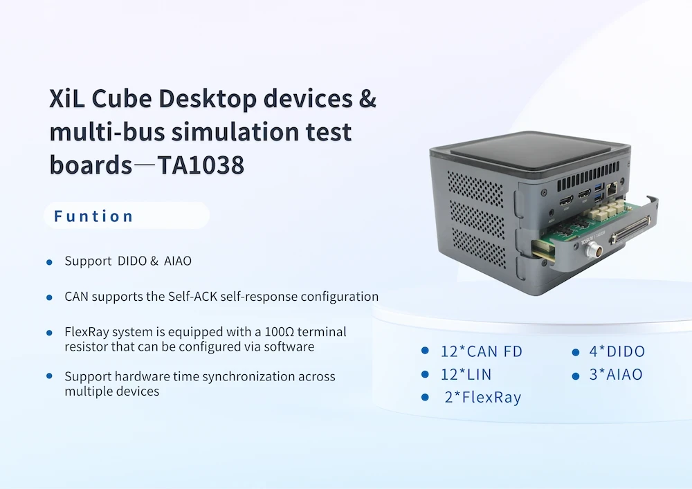 TOSUN XiL Cube Desktop Device and TA1038 Multi-Bus Emulation Test Board