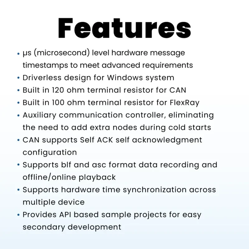 TC1034 Pro+ – 2-channel FlexRay, 2-channel CAN (FD), Multiple I/O Channels to USB