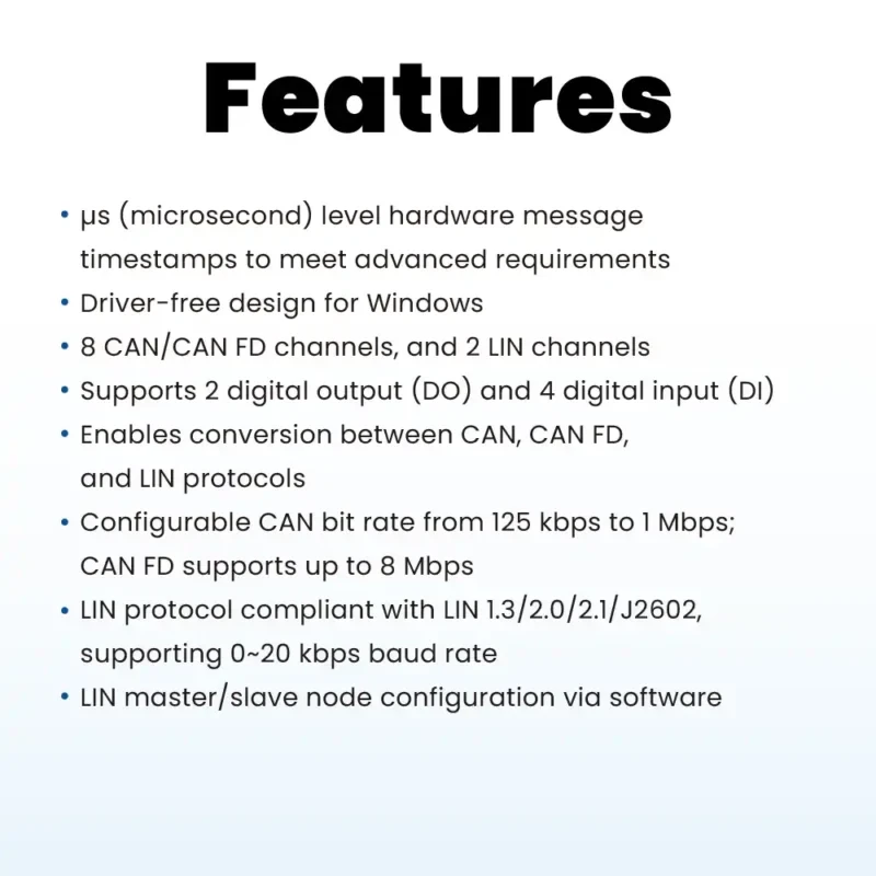 GW2208+ – CAN/CAN FD/LIN 网关设备