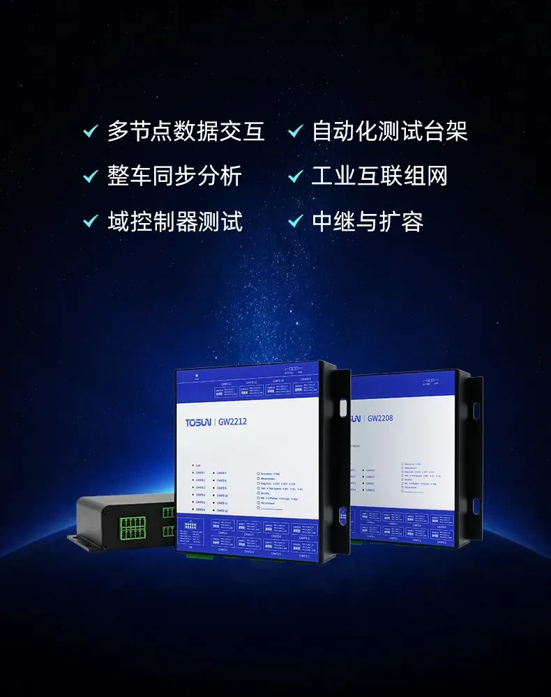 GW2208/GW2212：基于以太网通讯的高性能 CAN/CAN FD 智能网关设备