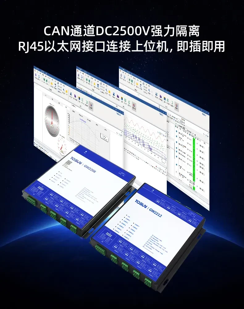 GW2208/GW2212：基于以太网通讯的高性能 CAN/CAN FD 智能网关设备