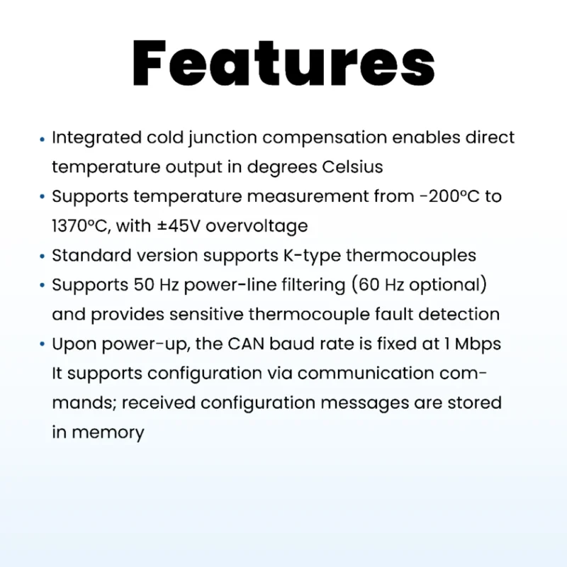TS3004 – 8 通道 K 型热电偶 CAN 接口模块