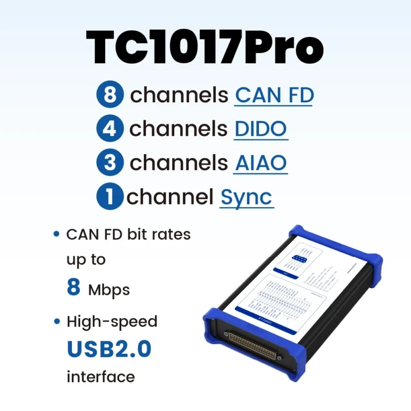 TC1017Pro – CAN FD、IO、Sync 轉 USB 接口