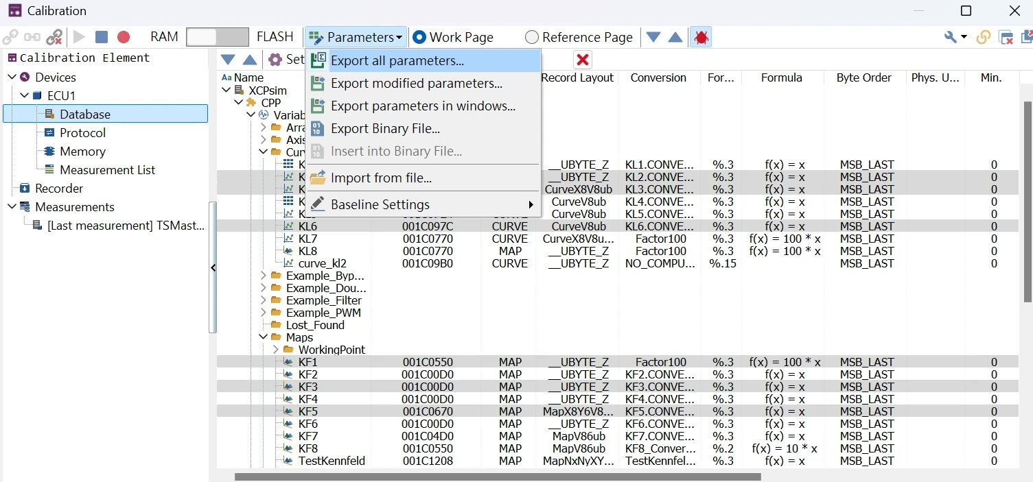 TSMaster CCP/XCP Calibration|ECU 测量与标定功能授权 5 标定数据管理—PAR/DCM/HEX 导入导出与对比