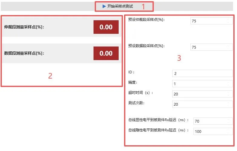 同星总线干扰仪CAN采样点测试功能区三大区域